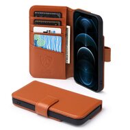iPhone 12 / iPhone 12 Pro Hoesje - Luxe MobyDefend Wallet Bookcase - Lichtbruin