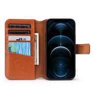 iPhone 12 / iPhone 12 Pro Hoesje - Luxe MobyDefend Wallet Bookcase - Lichtbruin