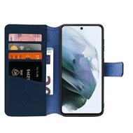 Samsung Galaxy S21 FE Hoesje - Luxe MobyDefend Wallet Bookcase - Blauw