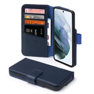 Samsung Galaxy S21 FE Hoesje - Luxe MobyDefend Wallet Bookcase - Blauw
