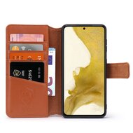 Samsung Galaxy S22 Hoesje - Luxe MobyDefend Wallet Bookcase - Lichtbruin