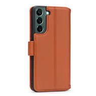 Samsung Galaxy S22 Hoesje - Luxe MobyDefend Wallet Bookcase - Lichtbruin