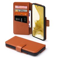 Samsung Galaxy S22 Hoesje - Luxe MobyDefend Wallet Bookcase - Lichtbruin