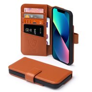 iPhone 13 Mini Hoesje - Luxe MobyDefend Wallet Bookcase - Lichtbruin