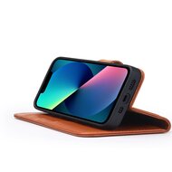 iPhone 13 Mini Hoesje - Luxe MobyDefend Wallet Bookcase - Lichtbruin