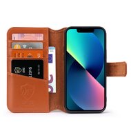 iPhone 13 Mini Hoesje - Luxe MobyDefend Wallet Bookcase - Lichtbruin