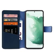 Samsung Galaxy S22 Plus (S22+) Hoesje - Luxe MobyDefend Wallet Bookcase - Blauw