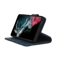 Samsung Galaxy S22 Ultra Hoesje - Luxe MobyDefend Wallet Bookcase - Blauw