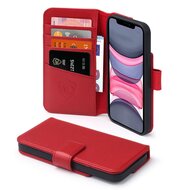 iPhone 11 Hoesje - Luxe MobyDefend Wallet Bookcase - Rood