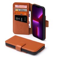 iPhone 13 Pro Max Hoesje - Luxe MobyDefend Wallet Bookcase - Lichtbruin