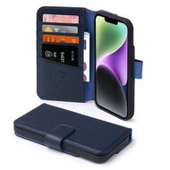 iPhone 14 Hoesje - Luxe MobyDefend Wallet Bookcase - Blauw