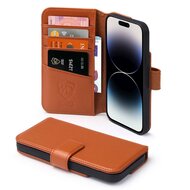 iPhone 14 Pro Hoesje - Luxe MobyDefend Wallet Bookcase - Lichtbruin