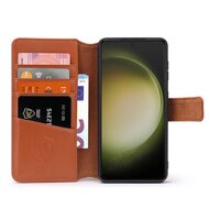 Samsung Galaxy S23 Ultra Hoesje - Luxe MobyDefend Wallet Bookcase - Lichtbruin