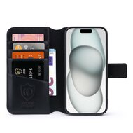iPhone 15 Hoesje - Luxe MobyDefend Wallet Bookcase - Zwart