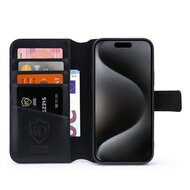 iPhone 15 Pro Hoesje - Luxe MobyDefend Wallet Bookcase - Zwart