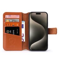 iPhone 15 Pro Max Hoesje - Luxe MobyDefend Wallet Bookcase - Lichtbruin