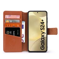 Samsung Galaxy S24 Plus (S24+) Hoesje - Luxe MobyDefend Wallet Bookcase - Lichtbruin