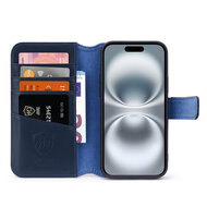 iPhone 16 Hoesje - Luxe MobyDefend Wallet Bookcase - Blauw