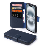 iPhone 16 Hoesje - Luxe MobyDefend Wallet Bookcase - Blauw