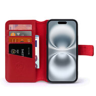 iPhone 16 Hoesje - Luxe MobyDefend Wallet Bookcase - Rood