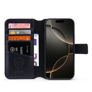 iPhone 16 Pro Hoesje - Luxe MobyDefend Wallet Bookcase - Zwart