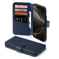 iPhone 16 Pro Hoesje - Luxe MobyDefend Wallet Bookcase - Blauw