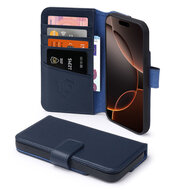 iPhone 16 Pro Max Hoesje - Luxe MobyDefend Wallet Bookcase - Blauw