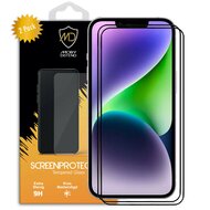 2-Pack iPhone 14 screenprotectors - MobyDefend Screensavers Met Zwarte Randen - Gehard Glas