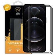 3-Pack iPhone 12 Pro Max Screenprotectors - MobyDefend Screensavers Met Zwarte Randen - Gehard Glas 