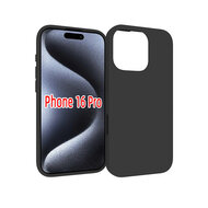 iPhone 16 Pro Hoesje - MobyDefend TPU Backcover - Mat Zwart