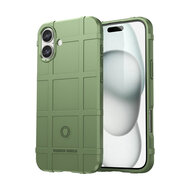 iPhone 16 Hoesje - Mobydefend Rugged Shield TPU Backcover - Groen