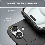 iPhone 16 Hoesje - Mobydefend Rugged Shield TPU Backcover - Zwart