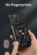 iPhone 16 Pro Max Hoesje - MobyDefend Pantsercase Met Draaibare Ring - Goud