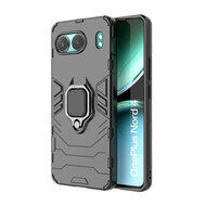 OnePlus Nord 4 Hoesje - MobyDefend Dubbelgelaagde Pantsercase Met Standaard - Zwart