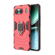 OnePlus Nord 4 Hoesje - MobyDefend Dubbelgelaagde Pantsercase Met Standaard - Rood