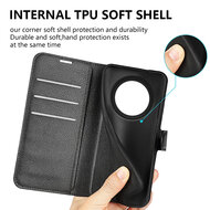 Oppo Reno12 F Hoesje - MobyDefend Kunstleren Wallet Book Case (Sluiting Voorkant) - Zwart