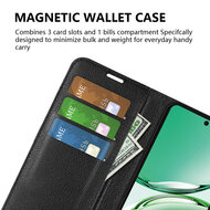 Oppo Reno12 F Hoesje - MobyDefend Kunstleren Wallet Book Case (Sluiting Voorkant) - Zwart