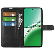 Oppo Reno12 F Hoesje - MobyDefend Kunstleren Wallet Book Case (Sluiting Voorkant) - Zwart