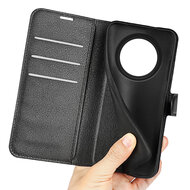 Oppo Reno12 F Hoesje - MobyDefend Kunstleren Wallet Book Case (Sluiting Voorkant) - Zwart