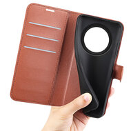 Oppo Reno12 F Hoesje - MobyDefend Kunstleren Wallet Book Case (Sluiting Voorkant) - Bruin