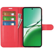 Oppo Reno12 F Hoesje - MobyDefend Kunstleren Wallet Book Case (Sluiting Voorkant) - Rood