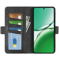 Oppo Reno12 F Hoesje - MobyDefend Luxe Wallet Book Case (Sluiting Zijkant) - Zwart