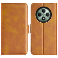 Oppo Reno12 F Hoesje - MobyDefend Luxe Wallet Book Case (Sluiting Zijkant) - Lichtbruin