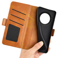 Oppo Reno12 F Hoesje - MobyDefend Luxe Wallet Book Case (Sluiting Zijkant) - Lichtbruin