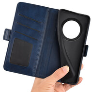 Oppo Reno12 F Hoesje - MobyDefend Luxe Wallet Book Case (Sluiting Zijkant) - Blauw