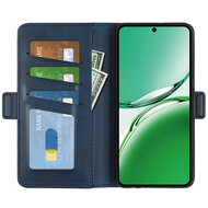 Oppo Reno12 F Hoesje - MobyDefend Luxe Wallet Book Case (Sluiting Zijkant) - Blauw