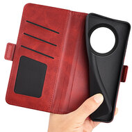 Oppo Reno12 F Hoesje - MobyDefend Luxe Wallet Book Case (Sluiting Zijkant) - Rood
