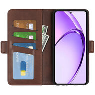 Oppo A80 5G Hoesje - MobyDefend Luxe Wallet Book Case (Sluiting Zijkant) - Bruin