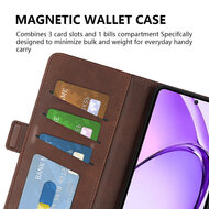 Oppo A80 5G Hoesje - MobyDefend Luxe Wallet Book Case (Sluiting Zijkant) - Bruin