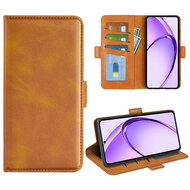 Oppo A80 5G Hoesje - MobyDefend Luxe Wallet Book Case (Sluiting Zijkant) - Lichtbruin